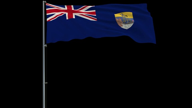 透明背景下的圣赫勒拿旗，4k前置带alpha的4444片段视频下载