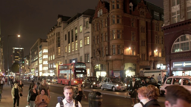 伦敦牛津街的夜晚视频素材