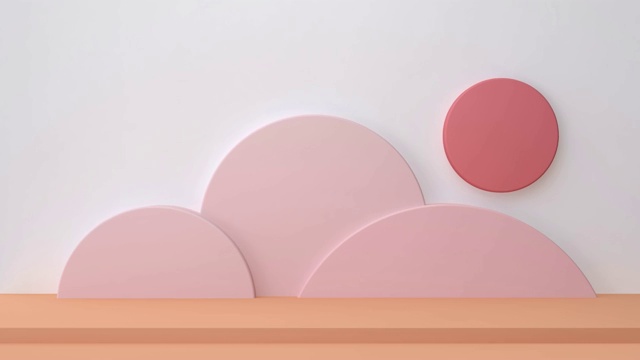 最小抽象墙橙粉白3d渲染运动视频素材