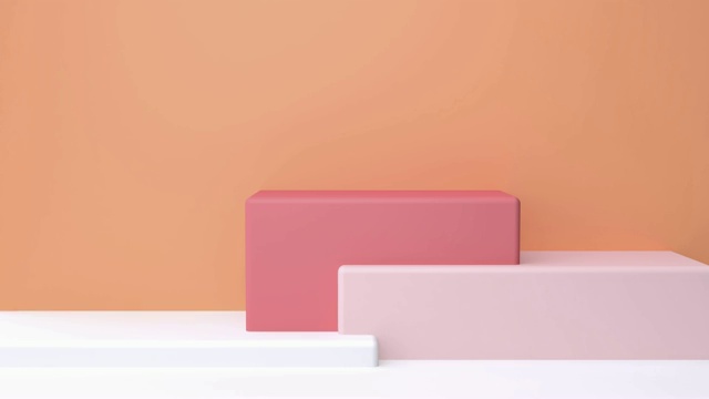 最小抽象墙橙粉白3d渲染运动视频素材