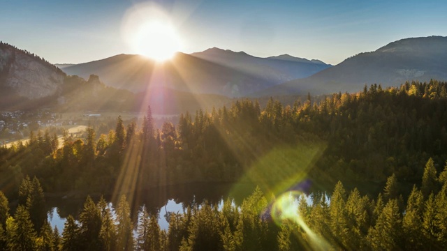 日出山脉瑞士航拍4k视频素材