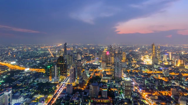 日落时分，曼谷的高景视频素材