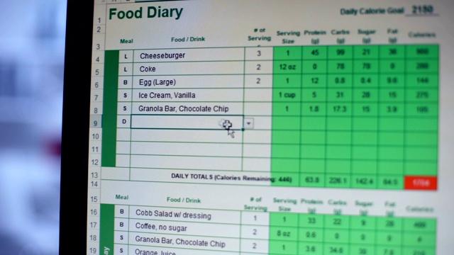 在线饮食日记，记录膳食和卡路里，健康节食视频下载