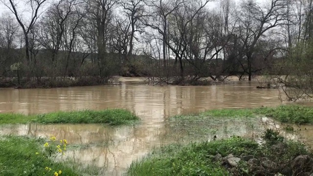 加州俄罗斯河在干溪泛滥视频素材