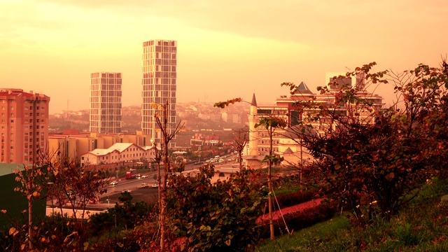 土耳其，秋天日落时的伊斯坦布尔视频下载