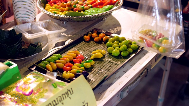迷你水果小吃，泰国甜点，夜食街视频下载