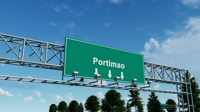 在葡萄牙Portimao机场降落的空中飞机视频下载