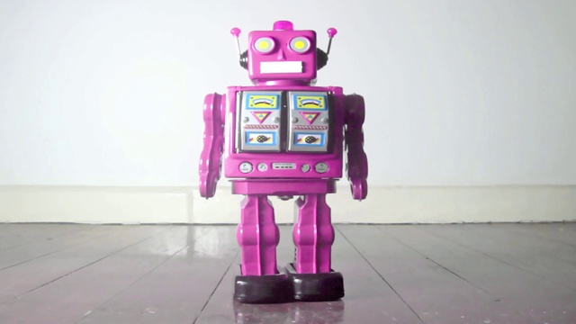 粉红色的机器人玩具视频素材