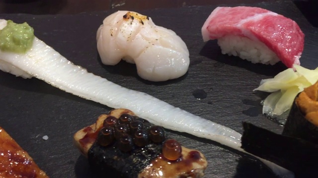 混合生寿司-日本料理风格视频素材