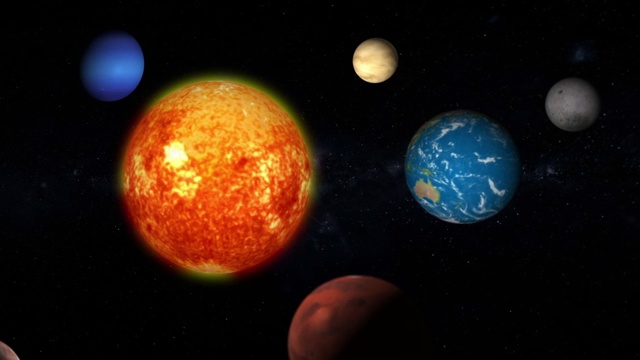 太阳系行星的动画视频素材