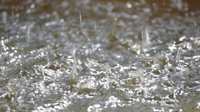 水滴落在水面上的SLO模视频素材
