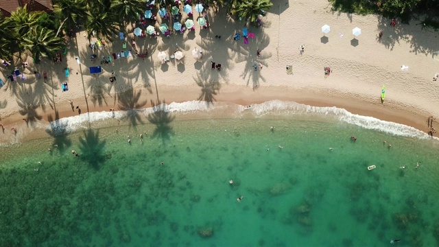 俯瞰泰国苏梅岛的珊瑚湾海滩视频下载