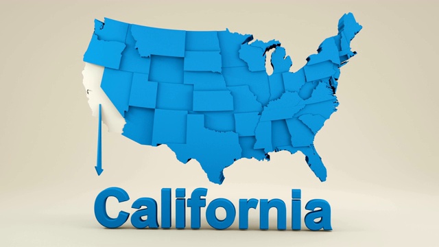 美国地图，加利福尼亚州视频下载