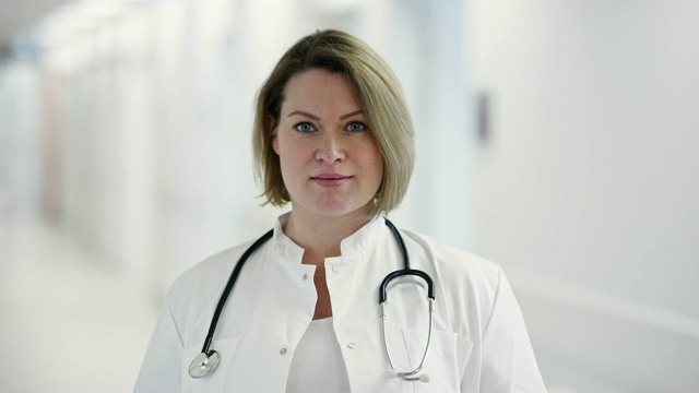 自信的女性医疗专业人士的肖像视频素材