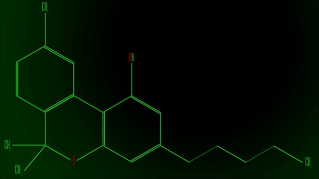 动画绿线画出了大麻酚分子视频素材