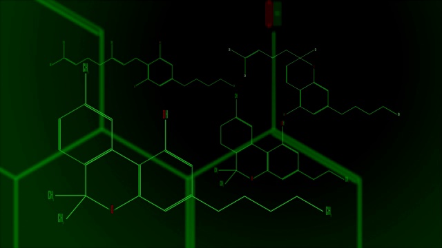 数字动画——一组大麻素分子视频素材