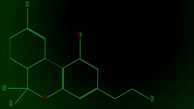 动画绿线画的是四氢大麻酚分子视频素材