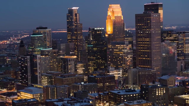 明尼阿波利斯城市夜景视频素材