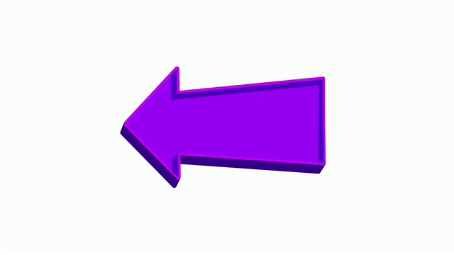 动画紫色箭头指向左边的白色背景视频素材