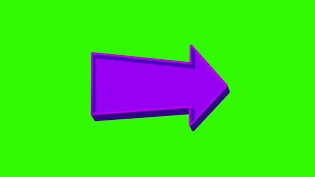 动画紫色箭头指向右边的绿色屏幕视频素材
