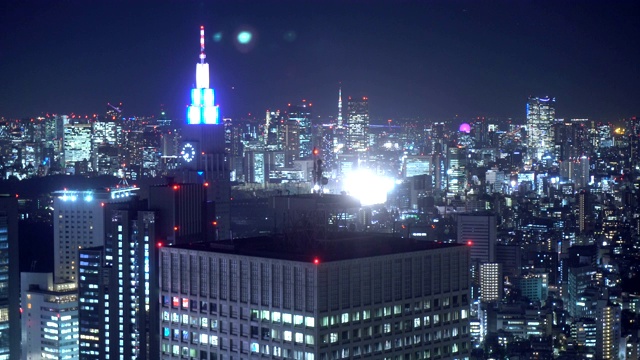 东京夜景延时-新宿摩天楼区视频下载