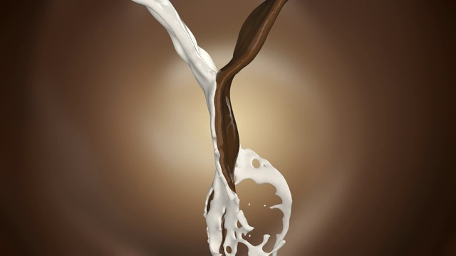 牛奶和巧克力的碰撞视频下载