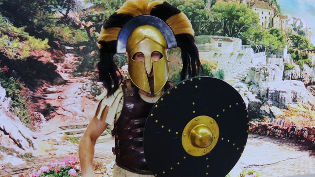 一个古希腊战士的肖像视频素材