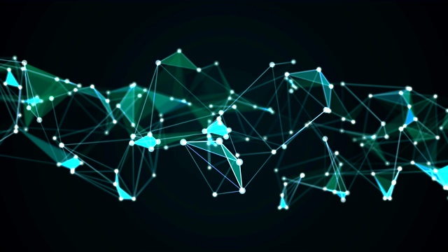 抽象未来主义分子结构蓝色数字技术无缝循环运动图形动画。计算机互联网网络连接概念。视频购买