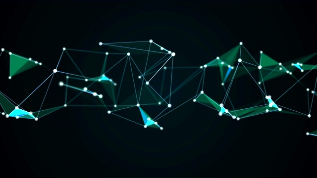 抽象未来主义分子结构蓝色数字技术无缝循环运动图形动画。计算机互联网网络连接概念。视频素材