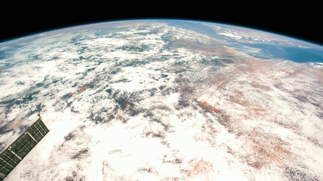 从国际空间站上看到的地球。这段视频由美国宇航局提供。视频素材