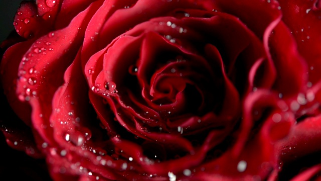 红玫瑰上有水滴视频下载