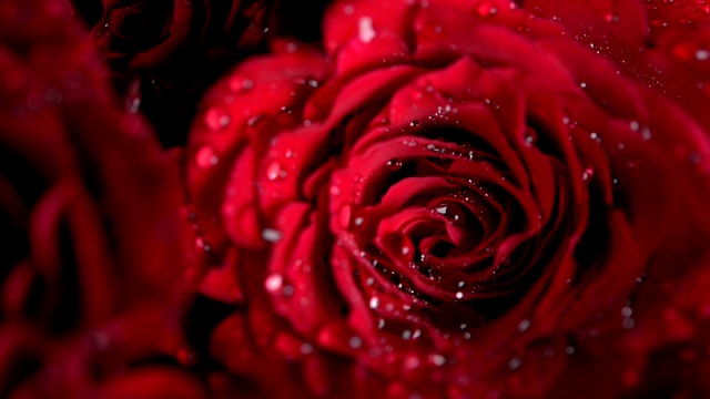 红玫瑰上有水滴视频下载
