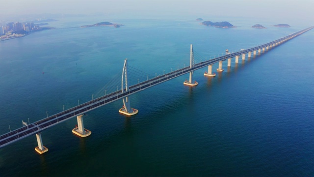 港珠澳大桥鸟瞰图视频素材