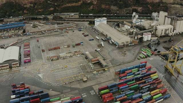集装箱船舶及港口鸟瞰图视频素材