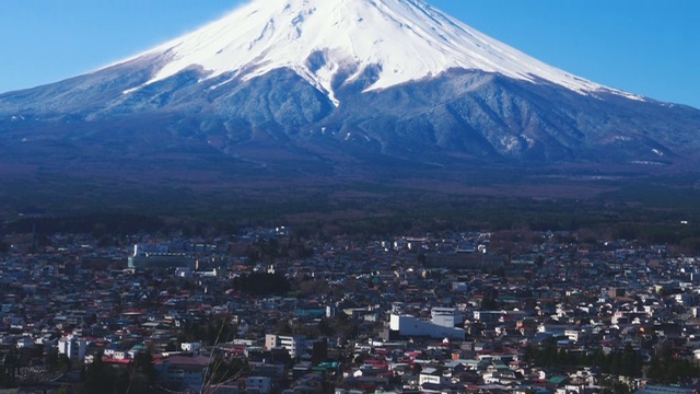从Churetio宝塔区看富士山;改变运动视频素材