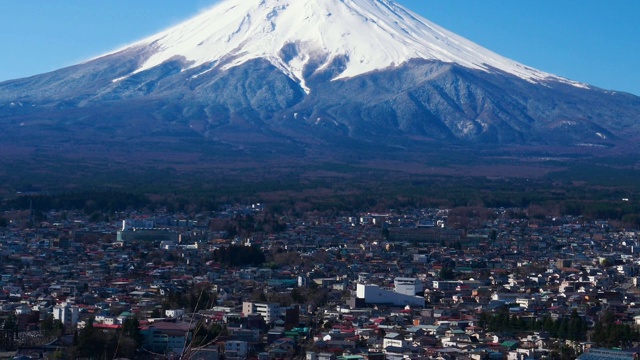 从Churetio宝塔区看富士山;色彩运动视频素材