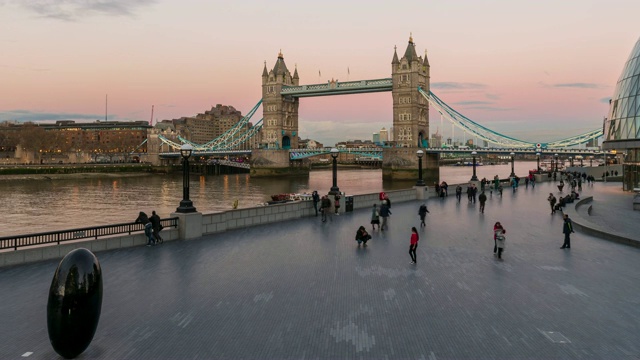 伦敦塔桥黄昏- 4k延时视频素材