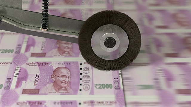 印度卢比钞票正在印刷视频素材