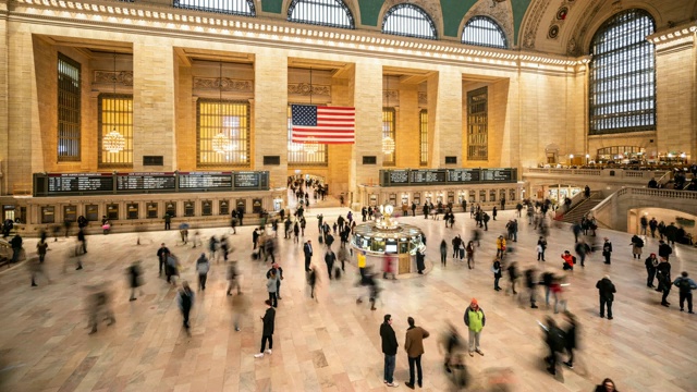 美国纽约中央车站的T/L WS HA步行通勤者视频素材
