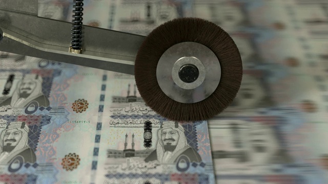 沙特正在印制钞票视频素材