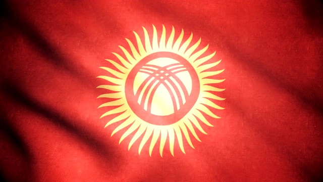4 k Kyrgzstan国旗视频素材