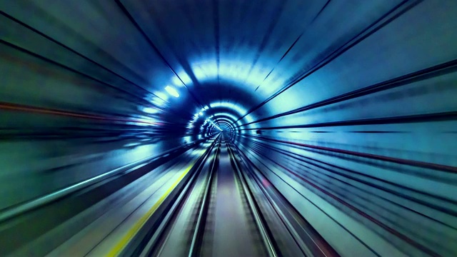 4 k。时间流逝地铁隧道快速速度视频素材