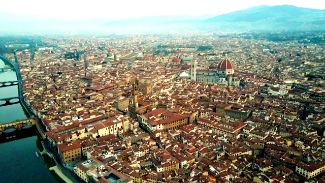 清晨佛罗伦萨的鸟瞰图视频素材