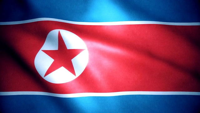 朝鲜国旗4K视频素材