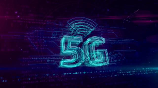 5G 5代网络移动符号全息图环路视频素材