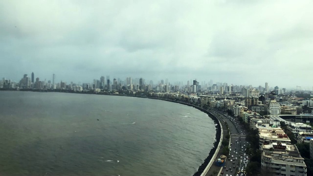 时间流逝在滨海大道，孟买-印度视频下载