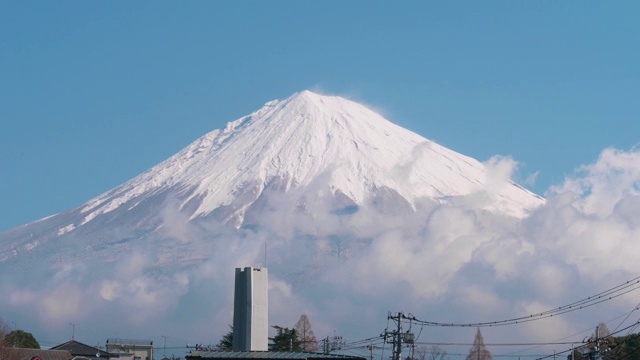 日本静冈县Fujinomiya市的富士山景色视频下载