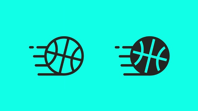 篮球图标-矢量动画视频素材