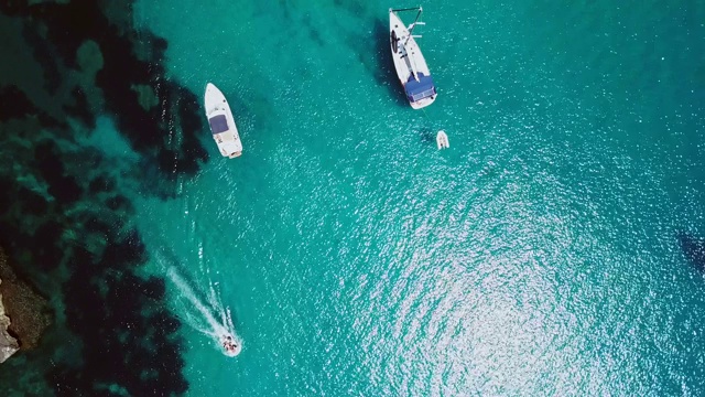 地中海,西班牙,游艇,航拍视角视频素材