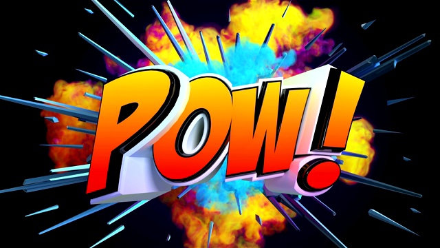 惊人的爆炸动画与文本Pow视频素材